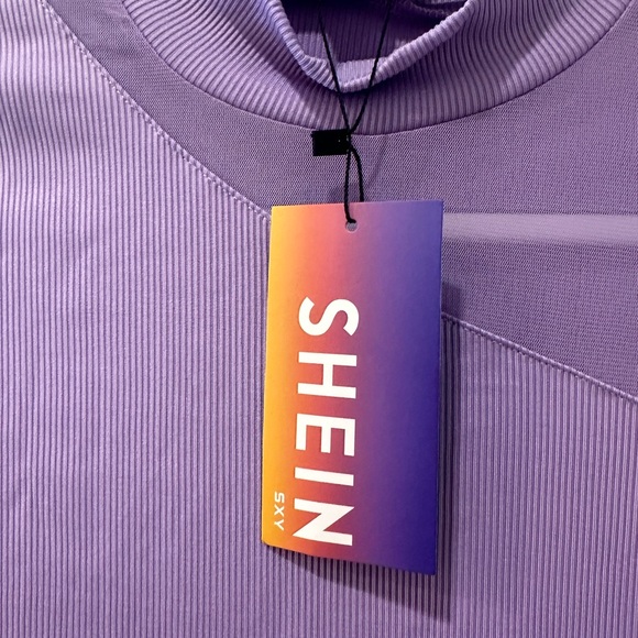 SHEIN Asymmetric Purple Long-Sleeve Bodysuit - Picture 4 of 6